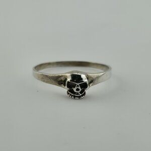 Grinning Skull Ring .925 sterling silver Biker Heavy Metal Gothic Emo Size 10